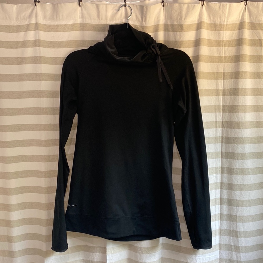 Nike Pro dri-fit Size M, Black with cowl neck that cinches.
